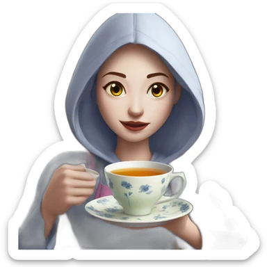 spider girl serving tea sticker