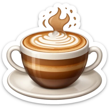 Genera un emoji di un cappuccino senza sorriso sticker