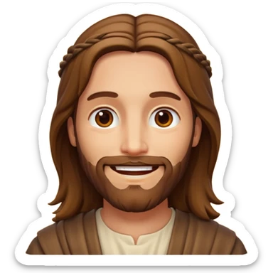 a picture of Jesus smiling sticker