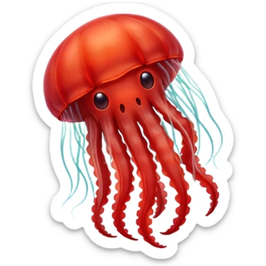 red jellyfish sticker