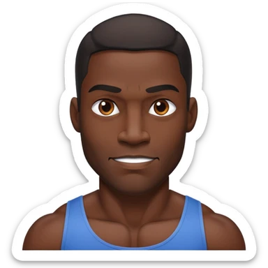 Tall muscular Black man with a friendly expression sticker