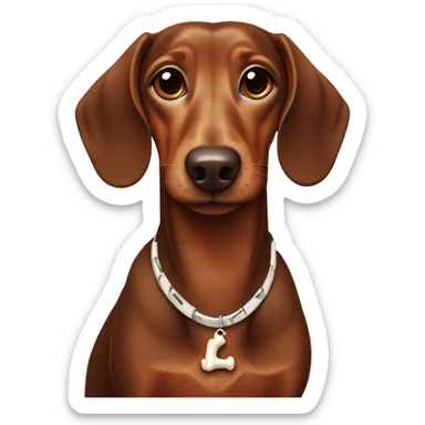 Brown Dachshund with Bone Collar that says “Emma” sticker