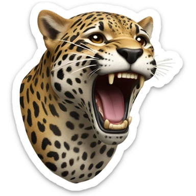 jaguar roaring sticker