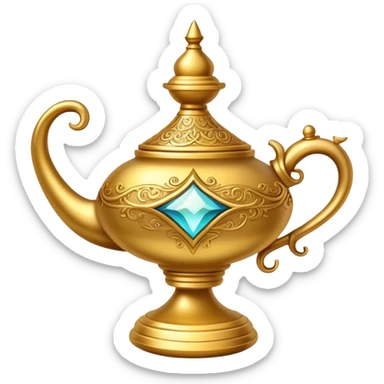 classic magic lamp with sparkles sticker