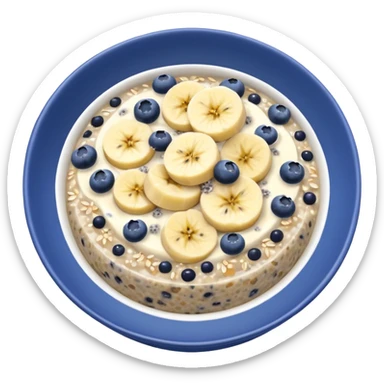 Overnight oats with banana,blueberries, honey, sky, chiaseeds sticker