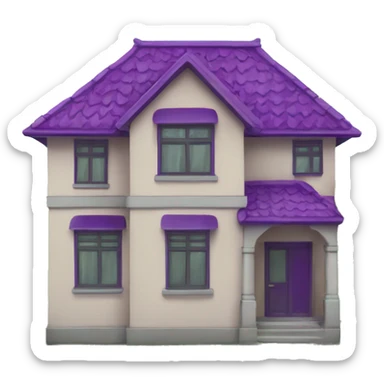 rumah indah berwarna ungu sticker