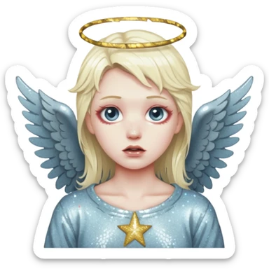 Glitter fallen angel sticker