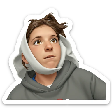 brown haired girl in hoodie sticker