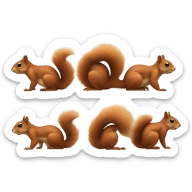 Squirrels in a row sticker