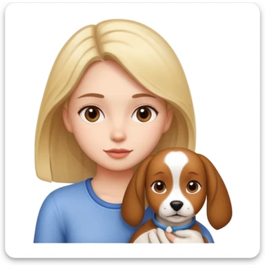 girl and dog posing cute sticker