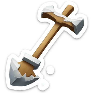 Ice cube broken with a pickaxe sticker