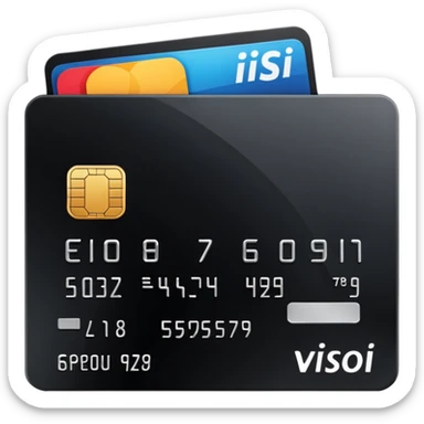 black credit card, no text, no numbers sticker