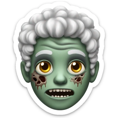 a zombie boy with curly hair  sticker