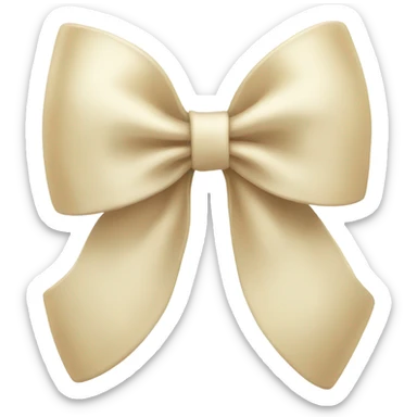 A cream coloured bow sticker