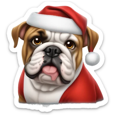 ￼ a bulldog wearing a Santa suit sticker