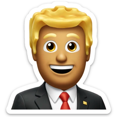 Trump holding McDonald’s French fries sticker