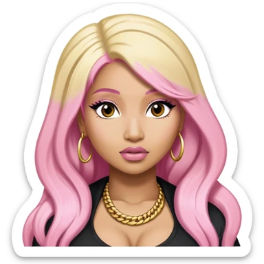 nicki minaj anaconda half hair pink half blonde  sticker