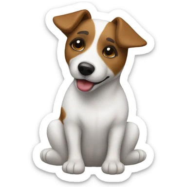 a jack russel in a teddy bear costume sticker