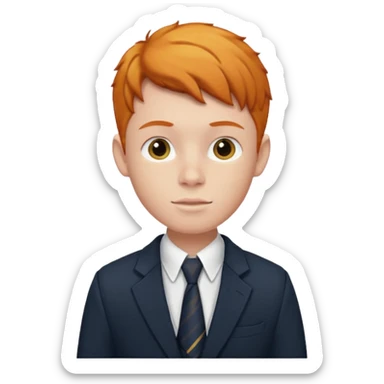 ginger private school boy student sticker