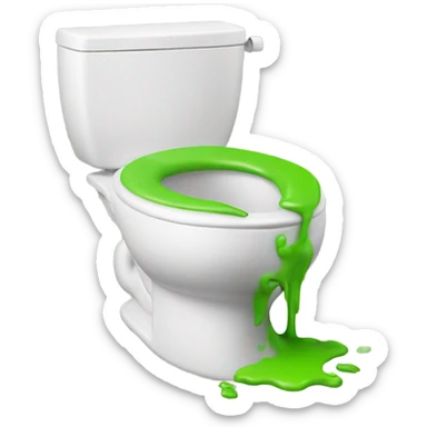 Toilet with green vomit sticker