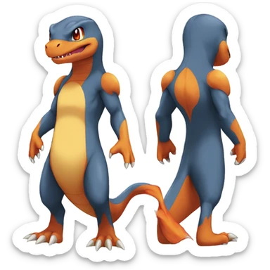  Charmander-Charmeleon-Charizard-Fakemon Full body sticker