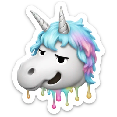 Puking unicorn sticker