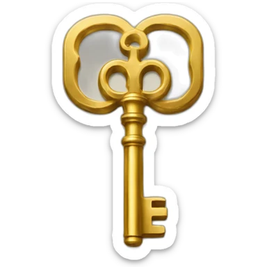 gold key with a dollar sign on the end sticker