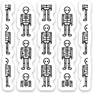 Halloween seamless pattern with skeleton  sticker