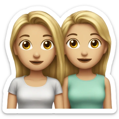 Two friends girl sticker