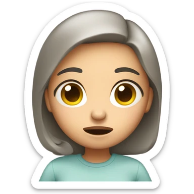 Girl with stomachache  sticker