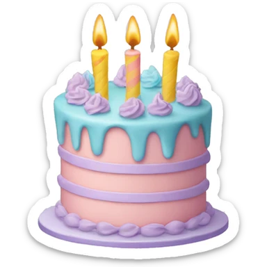 Pastel birthday cake sticker