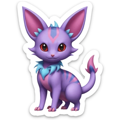 Sneasel-Nidorino-Espeon-Noibat-Purrloin-Fakémon-hybrid-creature (full body)  sticker