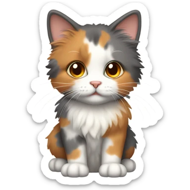 Fluffy diluted calico  sticker