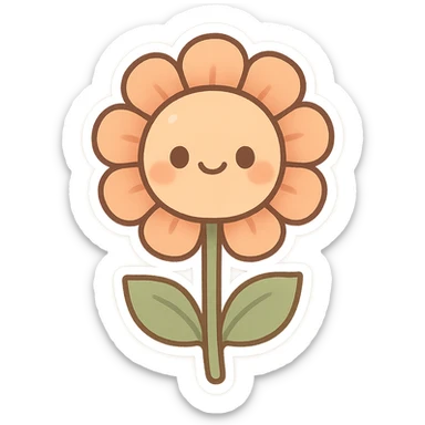flower with smile, chibi stickers style sticker