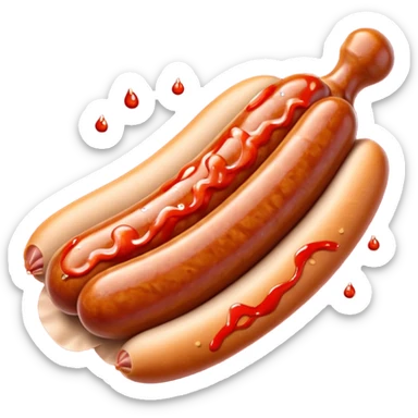 A sausage that squirts sauce from top sticker
