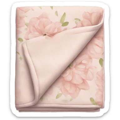 Blush pink floral folded blanket sticker