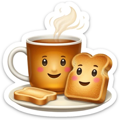 Tost ile çay emojisi sticker