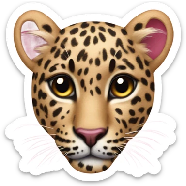 Pink heart With Leopard prímet sticker