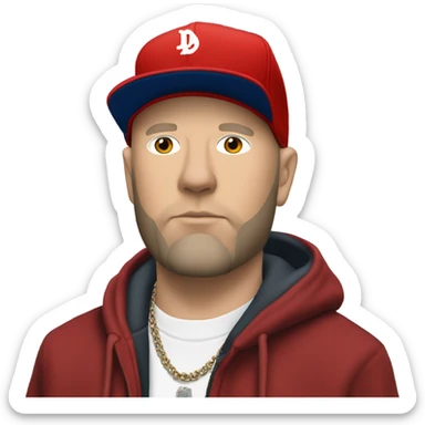 Fred durst from 1999 with a red backwards newera branded hat sticker