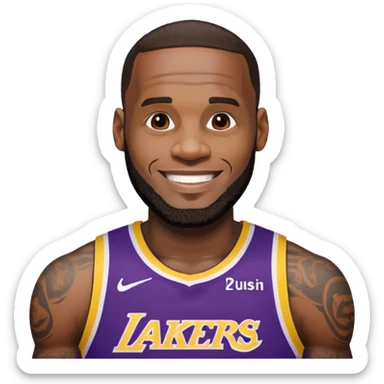 LeBron James in a lakers jersey number 23 sticker