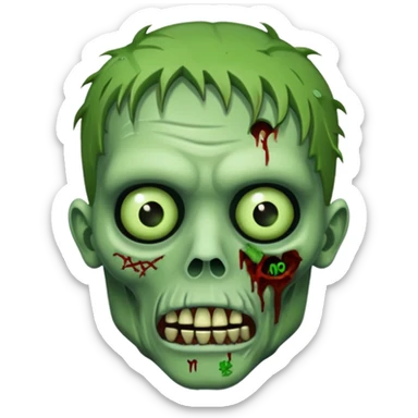 Un zombie avec écrit nzo en petit a côté de son visage sticker
