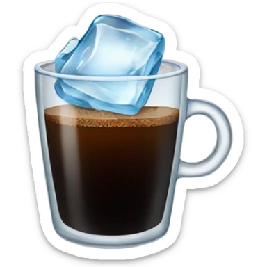 black coffee with ice cubes  sticker