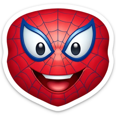 happy spiderman face sticker