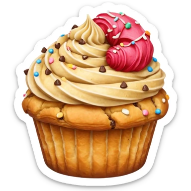 Cookie dough croissant cupcake sticker