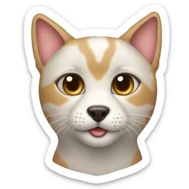 half cat half dog sticker