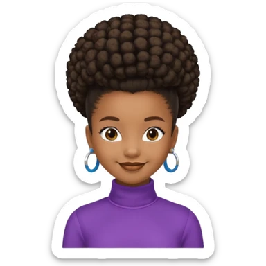 black girl with slick back afro puffkid sticker