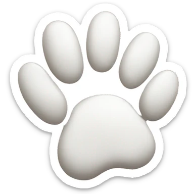 White cat paw squishing sticker