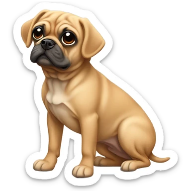 Tan puggle sticker