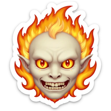 😈 com fogo por baixo sticker