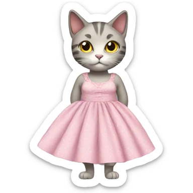 Cat wearing a dress sticker